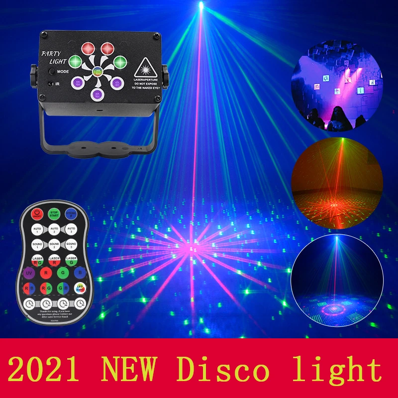 128/248 Patterns DJ Disco Light Voice Control led Laser Projector Light , USB Recharge Light Effect Party Show with Controller