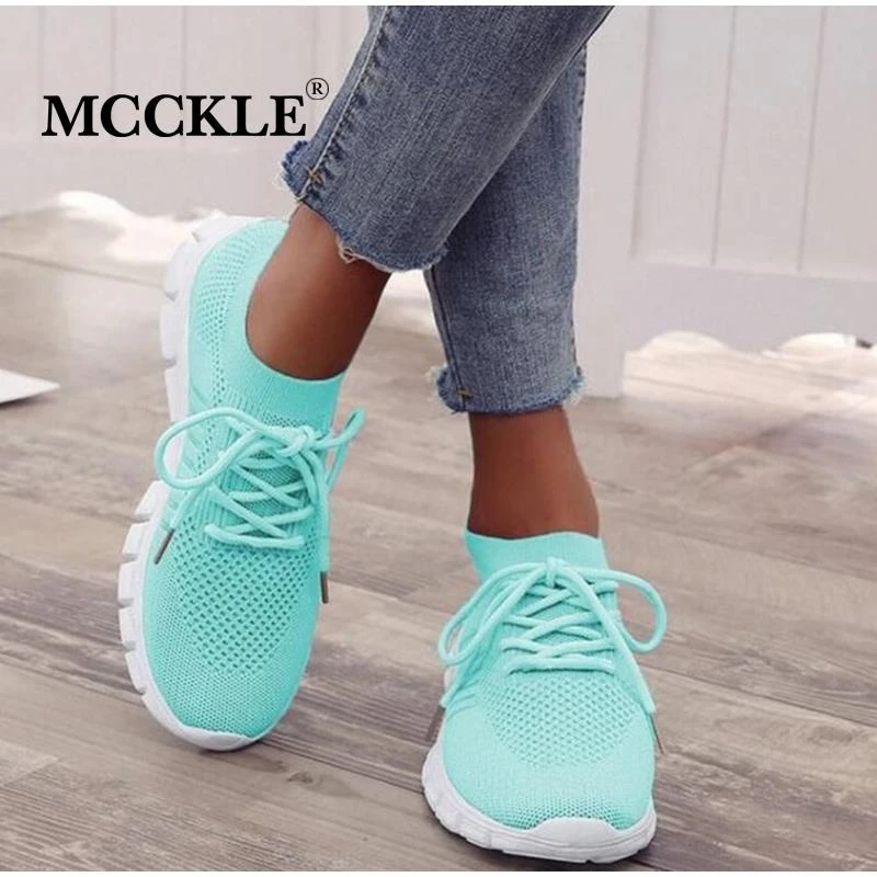 Women Sneakers Slip On Mesh Light Breathable Shoes Woman Walking Platform Comfortable Casual Fashion Female Lace Up Non Slip New