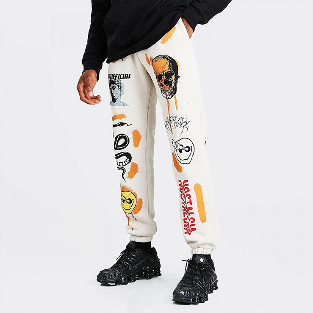 Women Sweatpants Harajuku Cartoon Printed Trousers Joggers 2021 Drawstring Cargo Pant Streetwear Casual Warm Sports Pants Autumn