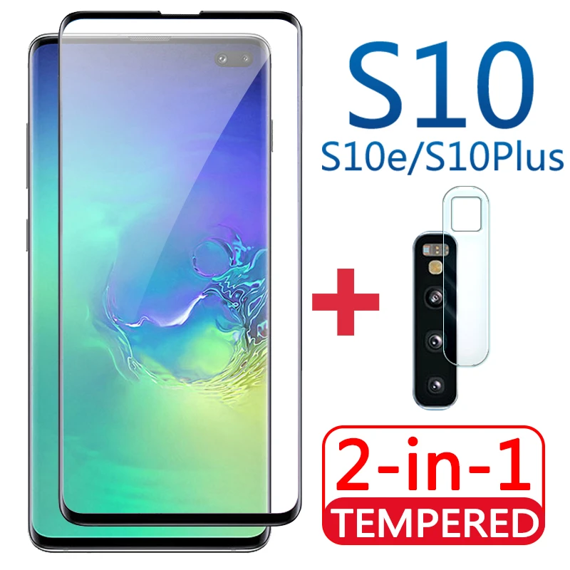 2in1 s10plus Screen Protector For samsung galaxy s10e Tempered Glass s 10 e plus 10s 10e 10plus With Camera Lens Protective Film