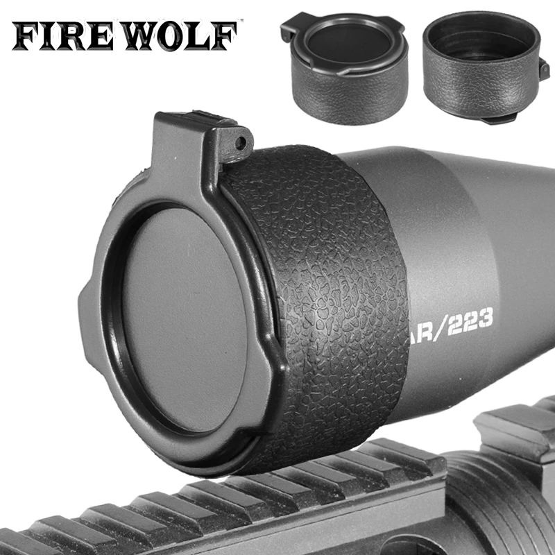 FIRE WOLF Rifle Scope Cover Quick Flip Spring Up Open Lens Cover Cap Eye Protect Objective Cap For Caliber 20 Sizes