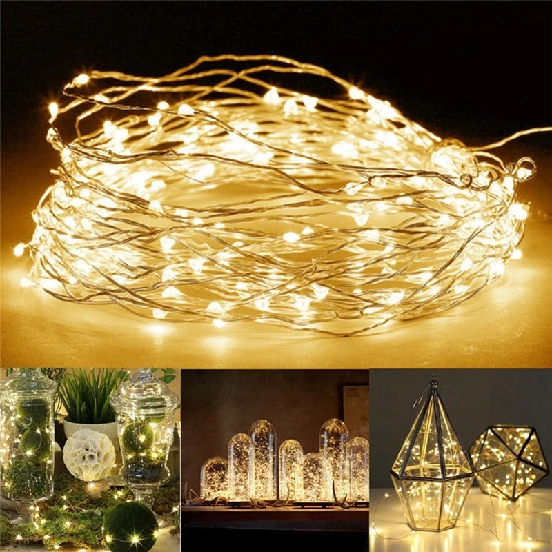 Battery 1M 2M 3M 5M LED String lights Fairy lights For Home Christmas New Year Party Wedding Decoration Photo Clip Holder light