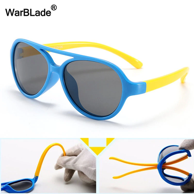 WarBLad Fashion Kids Polarized Sunglasses Childre Girls Boys Silicone Flexible Sun Glasses Baby Soft Frame Shades UV400 Eyewear