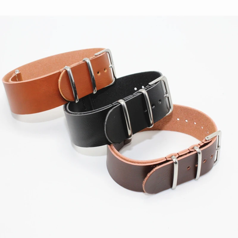 Classic Wrist Watch Band Multicolor Multi-style Genuine Leather Solid Color Wristwatch Band Wrist-watch Straps for Replacement