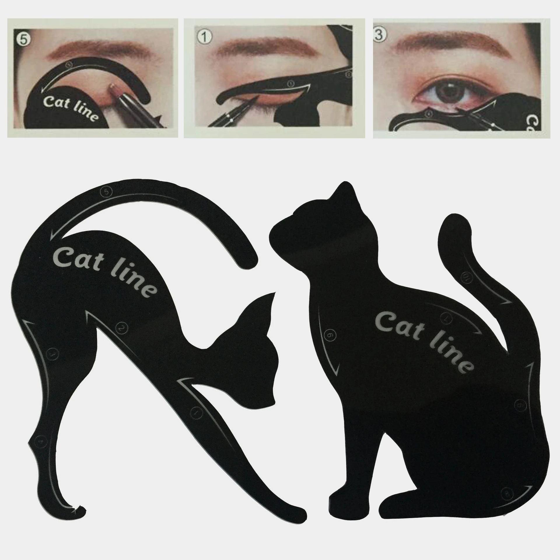 Beauty Eyebrow mold Stencils 2Pcs/Lot Women Cat Line Pro Eye Makeup Tool Eyeliner Stencils Template Shaper Model for women