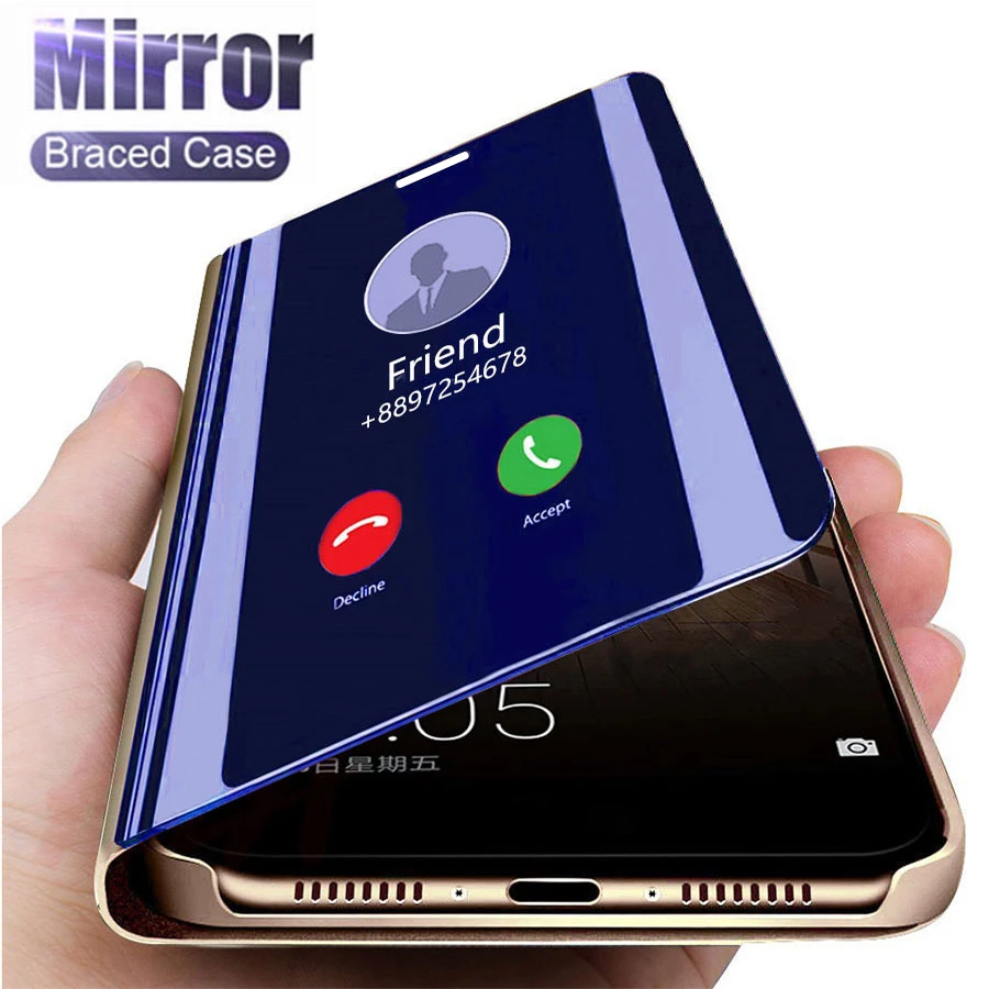 Smart Mirror Phone Case For Samsung Galaxy S21 S20 S10 S9 S8 Plus S20FE J5 J7 2016 J3 A3 A5 A7 2017 A7 A8 A6 Plus 2018 Cover