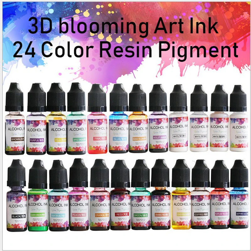 10ML Epoxy Resin Pigment Kit Art Ink Liquid Resin Colorant Dye Ink Diffusion For DIY Candle Soap Epoxy Resin Mold Jewelry Making