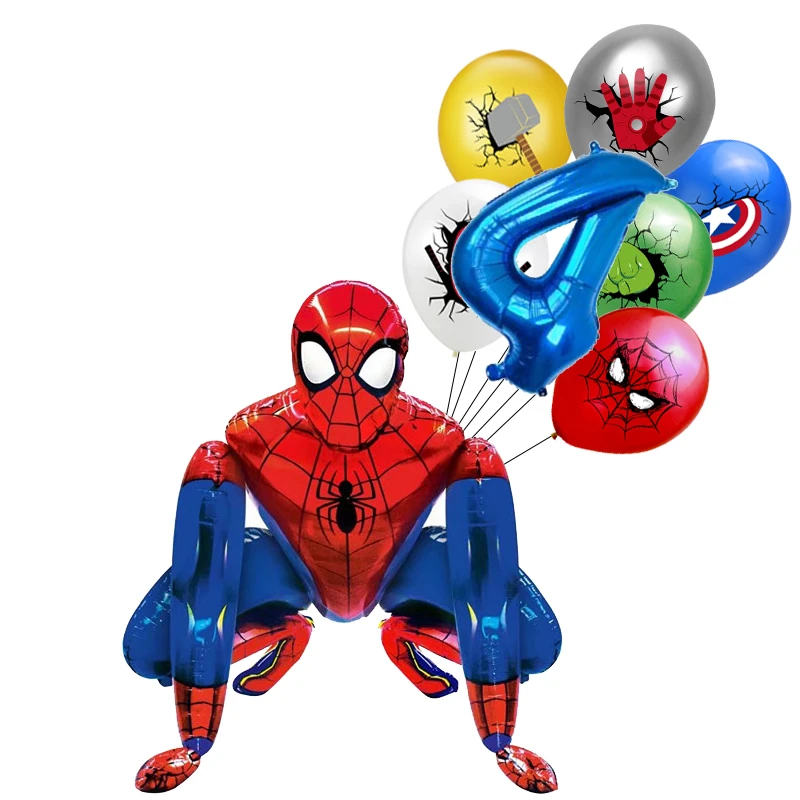 1Set 3D Spiderman Iron Man Hero Aluminum Foil Balloons Set Birthday Party Decoration Baby Shower Supplies Globos