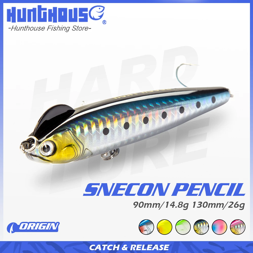 hunthouse Slow Sinking Pencil Fishing Lure 90mm 14.8g Blue Stickbait  S-Shaped 130mm 26g Seawater Seabass Hard Bait Lures Lw512