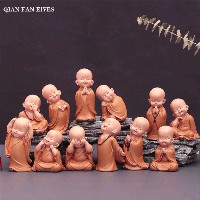 Chinese style cute resin little monk sculpture statue Modern art sculpture Home decoration figurines free delivery The best gift