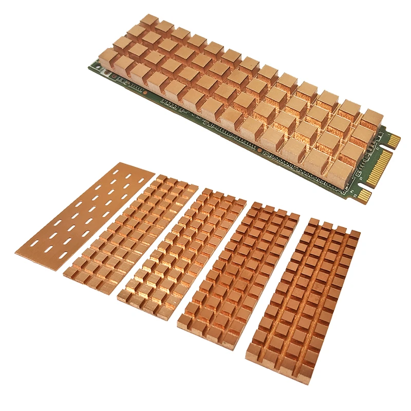 Pure Copper Heatsink Cooler Heat Sink Thermal Conductive Adhesive for M.2 NGFF 2280 PCI-E NVME SSD 70x20x0.5/1.5/2/3/4MM