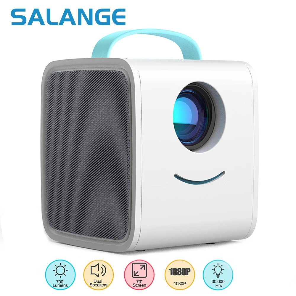 Salange Q2 Mini Projector LED,700 Lumens Pico Projector HDMI USB AV Port Portable Kids Story Projector for Christmas Gift