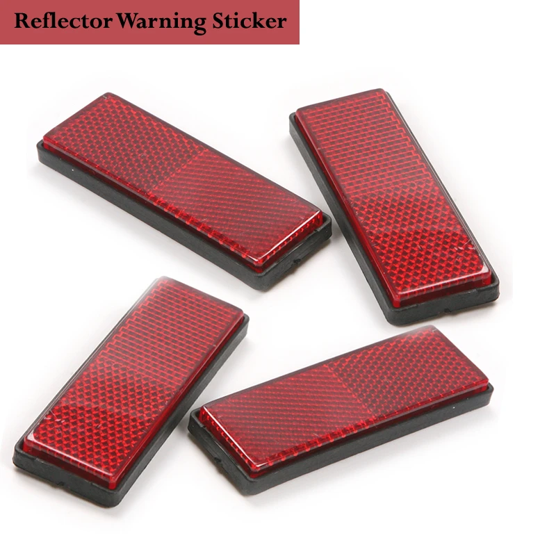 4Pcs Reflector Sticker Plastic Safety Warning Reflectors Night Safety Mark for Car Motorcycle Truck Bicycle