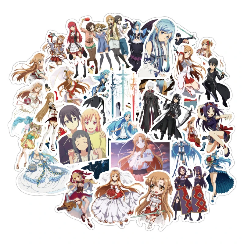 10/30/50pcs/pack Sword Art Online Japanese Anime Stickers For Furniture Wall Desk DIY Chair Toy Car Trunk TV Guitar Motorcycle