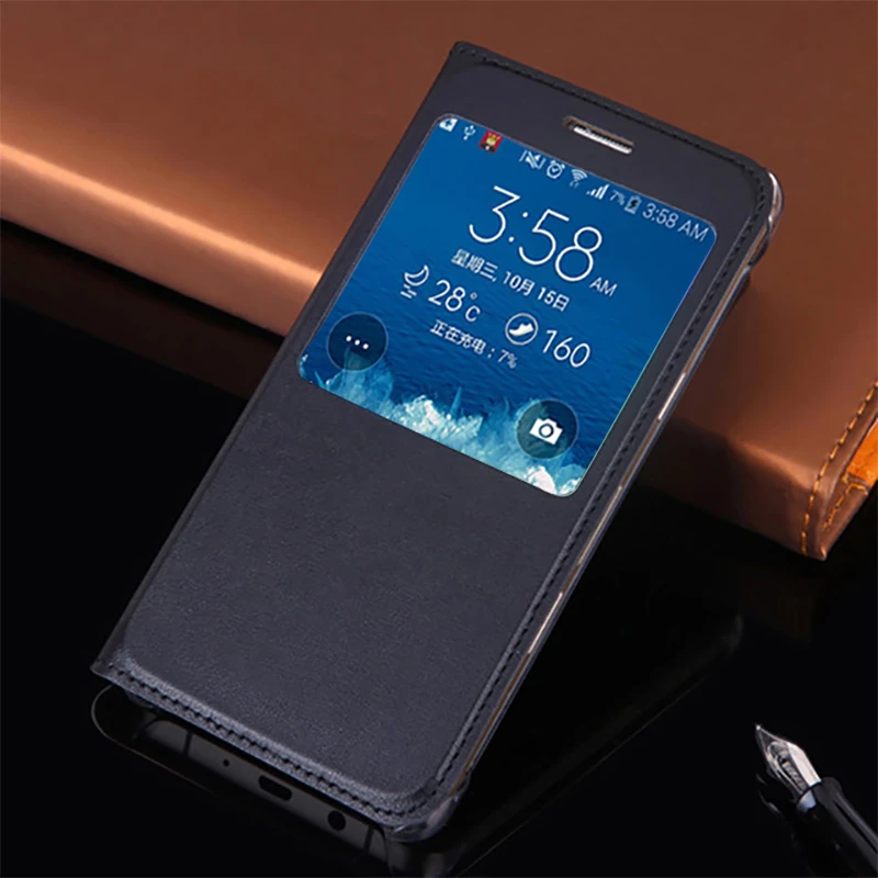 Flip Cover Leather Phone Case For Samsung Galaxy J1 J120 J2 Prime J7 J710 J5 J3 2015 2016 2017 2018 Pro Transparen Window Funda