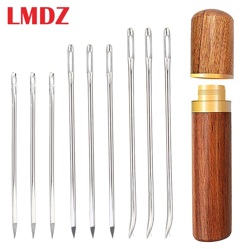 LMDZ 10pcs Leather Sewing Needles Big Eye Manual For Embroidery Stitching Sewing Fabric Cross Stitch Knitting Needles