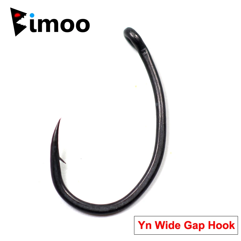 Bimoo 20pcs Europe Matte Black Carp Hooks High Carbon Steel Barbed Curve Shank Yn Carp Fishing Hook 2-10