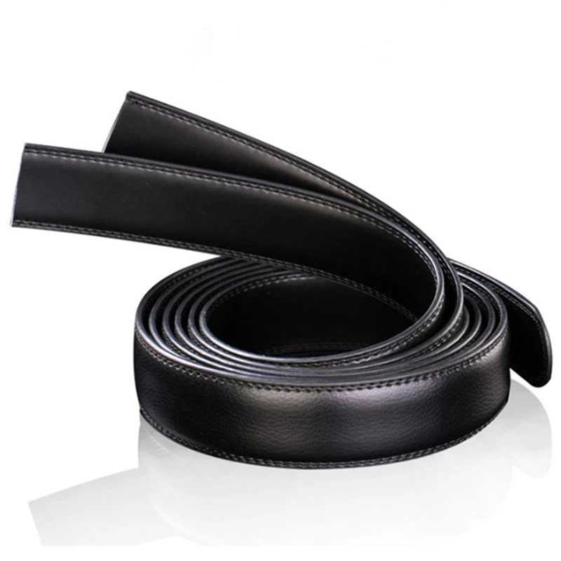 Luxury Men's Leather Belt Top Quality Genuin Automatic Ribbon Waist Strap Belt Without Buckle Black Business Belt Waistband