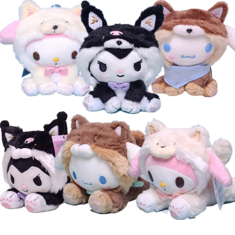 New Kawaii Plush Toy Cinnamoroll My Melody Kuromi Doll Cosplay Shiba Inu Dog Series Soft Plush Toy for Girls Birthday Gifts