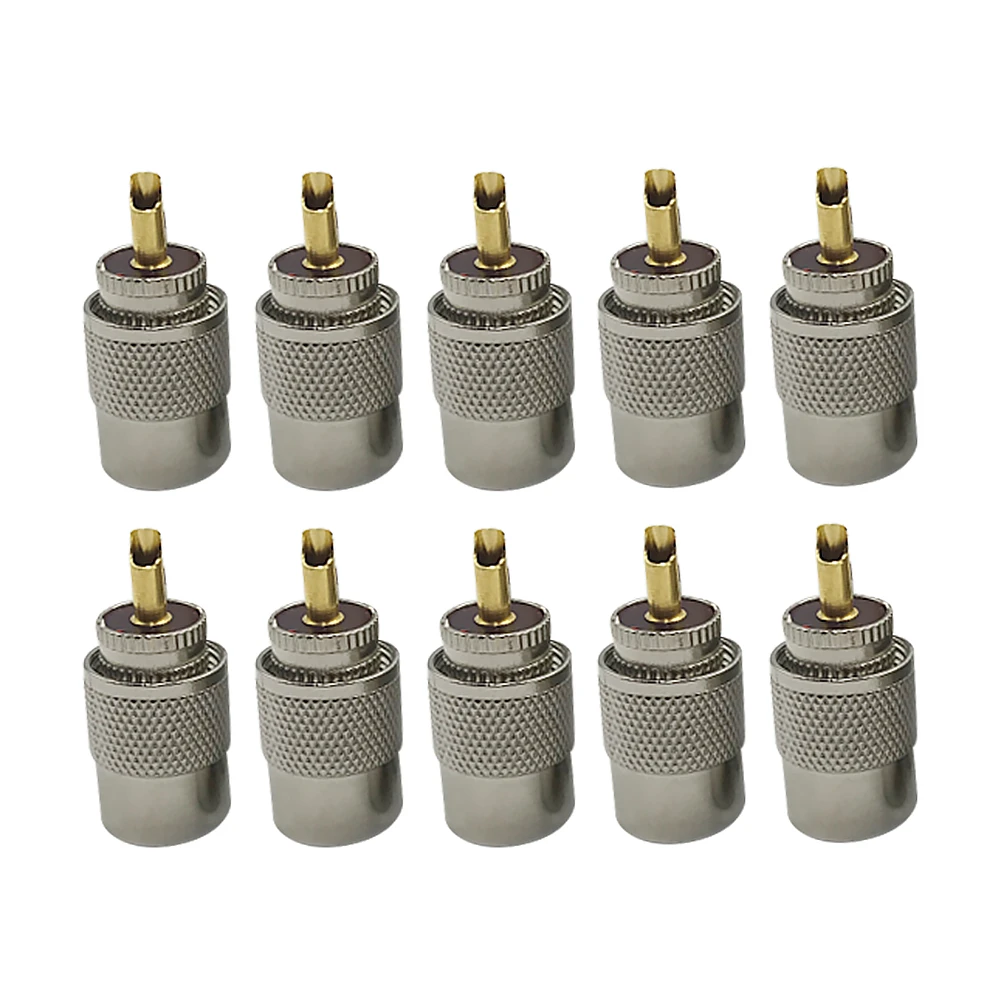 10pcs UHF PL259 Male Twist-on Connectors RG8 RG58 RF Coaxial Coax Antenna Cable Adapter Plug
