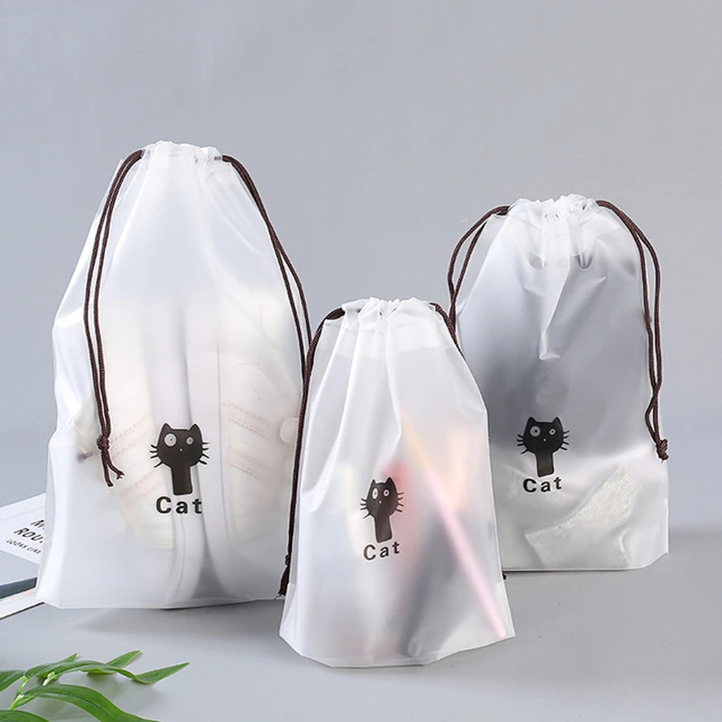 1PC Transparent Cosmetic Bag Cute Travel Waterproof Makeup Case Bath Drawstring Organizer Toiletry Wash Beauty Kit Storage Pouch