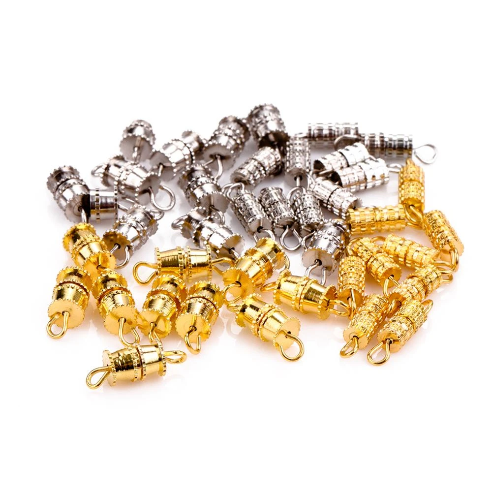 NEW Copper Screw Thread Buckle Clasps Cylinder Metal Tone DIY Necklace Bracelet Connectors Jewelry Supplies Finding 20pcs/lot