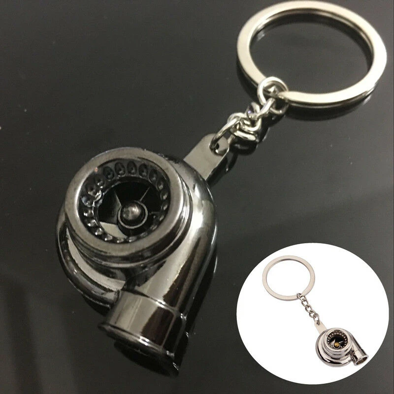 =New House Cool Gunmetal Spinning Turbo Keychain Turbocharger keyring Creative Design Auto Stylish Accessories	 FQ49161A1