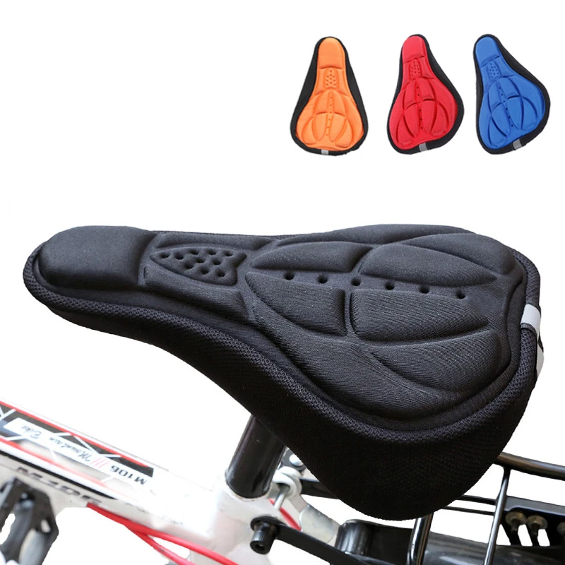 Mountain Bike 3D Saddle Cover Thick Breathable Super Soft Bicycle Seat Cushion Silicone Sponge Gel Bike Seat Bicycle Accessories