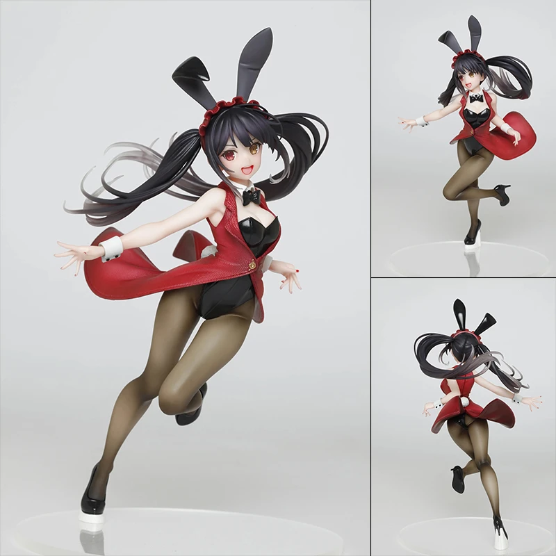 Original TAITO Anime Prize Figure DATE A LIVE Tokisaki Kurumi Bunny girl Ver. PVC Model Doll Toys Colletible Figurals