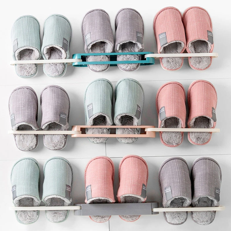 Multi foldable bathroom slippers shelf holder waterproof bathroom bath wall drain rack fold shoes shelf bathroom organizer