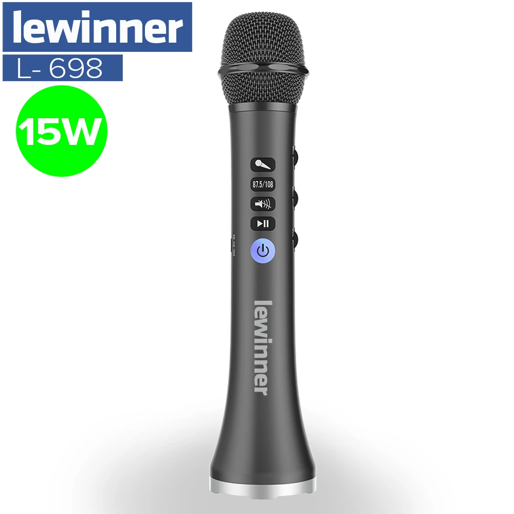 Lewinner L-698 Wireless Karaoke Microphone Bluetooth Speaker 2in1 Handheld Sing & Recording Portable KTV Player for iOS/Android