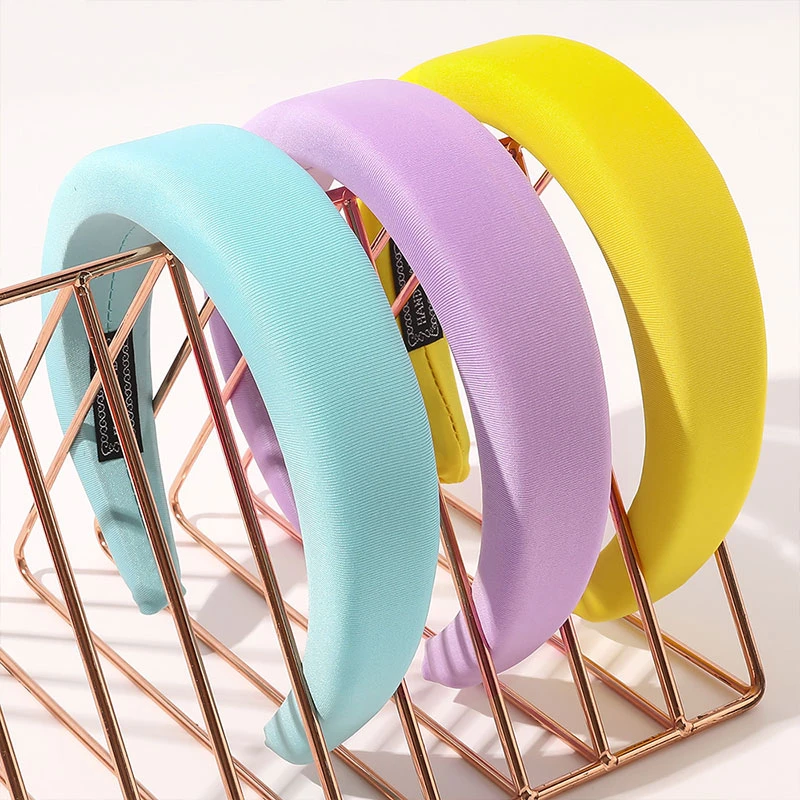 Women Thick Velvet Head Hoop Multi Colors Padded Headbands Wide Elastic Hair Hoops Sponge Hairband Fashion Hair Accessories