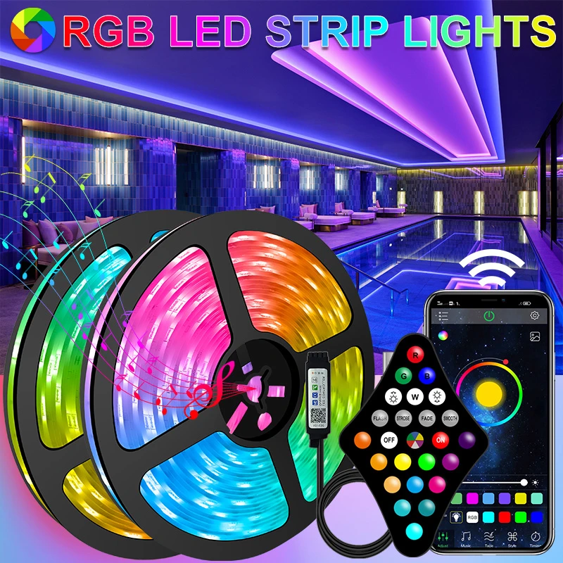 WiFi 5M-30M Led Strip Lights RGB 2835 5050 RGBWW Led Flexible Tape Bluetooth-compatible APP Control For Room Backlight Light