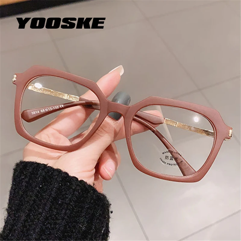 YOOSKE TR90 Blue Light Blocking Glasses Men Fashion Jelly Square Eyeglasses Frames Women Computer Lens Radiation Protection