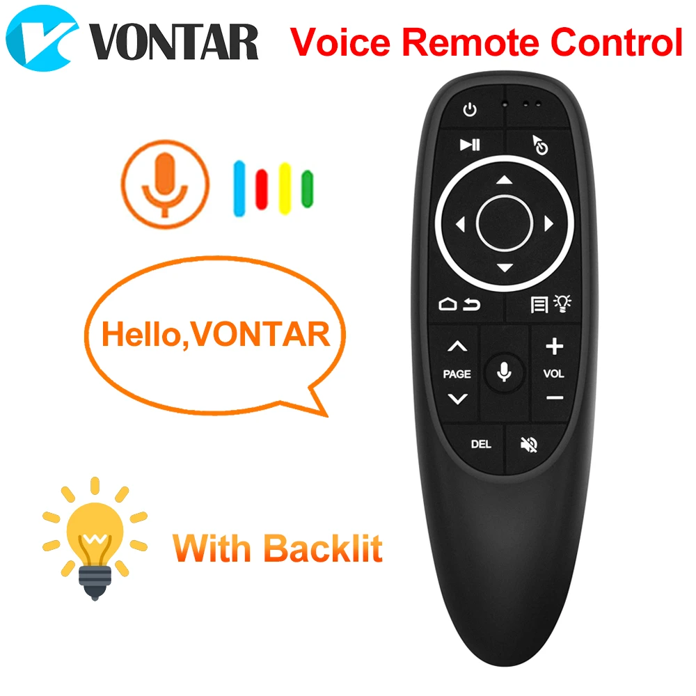 VONTAR G10 Voice Remote Control G10S Pro 2.4GHz Air Mouse Google Voice Search Assistant IR Learning Gyroscope for Android TV Box