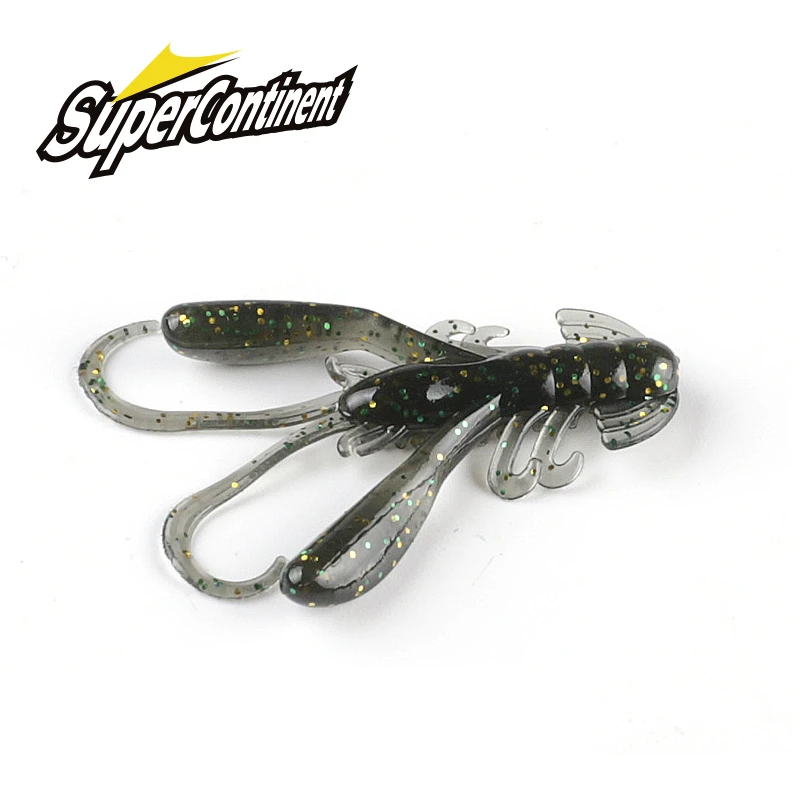 2019 Supercontinent 15Pcs/lot Soft Bait Silicone Lures Worm 4cm 1.6g Fishing Lures Attractive Shrimp odor salt Wobbler