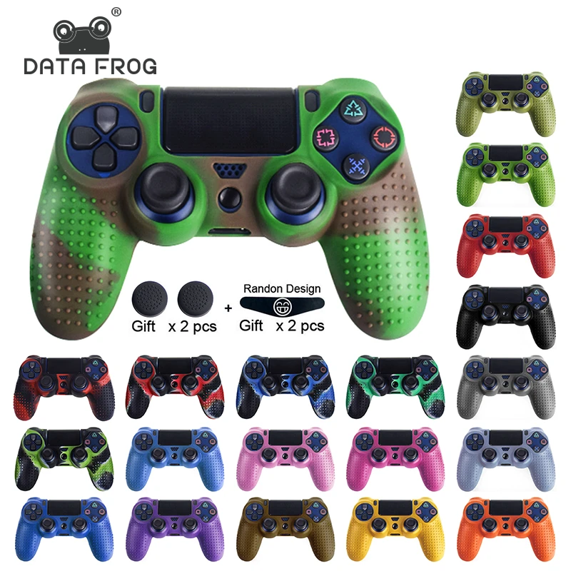 Data Frog Anti-slip Silicone Cover Protection Case For SONY Playstation 4 PS4 Controller Rubber Case For PS4 Pro Slim Gamepad