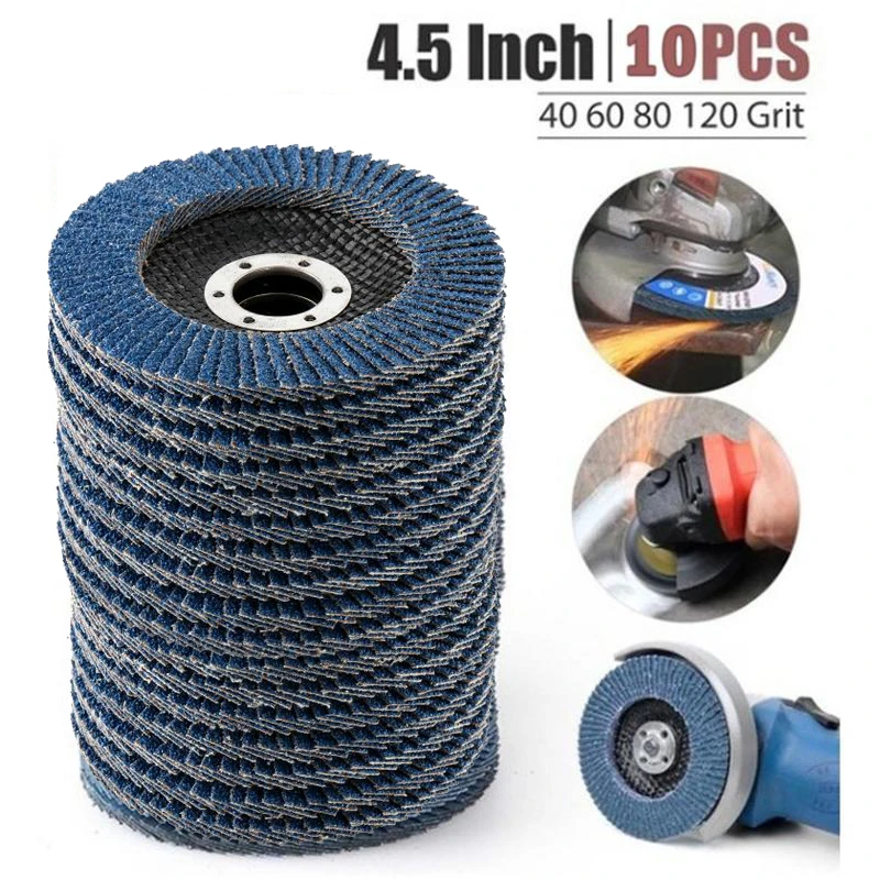 10pcs Flap Discs 115mm 4.5 inch Sanding Discs 40/60/80/120 Grit Grinding Wheels Blades for Angle Grinder Abrasive Tools