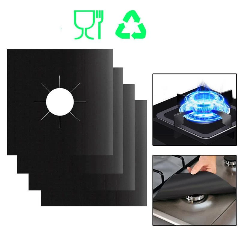 1/4PC Stove Protector Cover Liner Gas Stove Protector Gas Stove Stovetop Burner Protector  Protector Kitchen Accessories