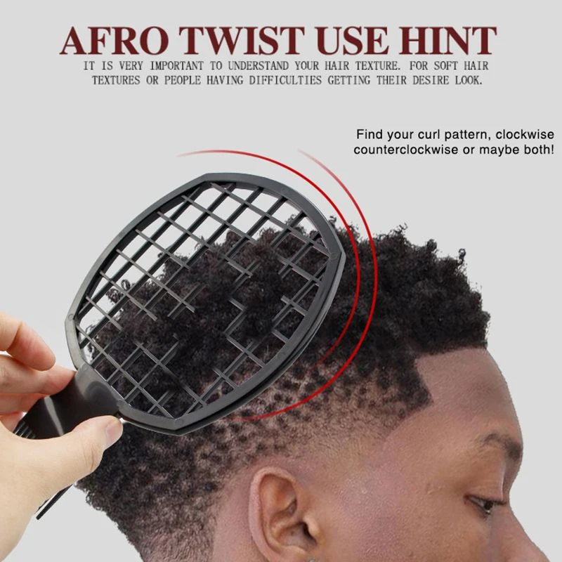 Fashion Men's Double Ended Twist Up Comb  Professional Curly Hair Dirty Braid Comb Perm Style Comb Twisted Tool New