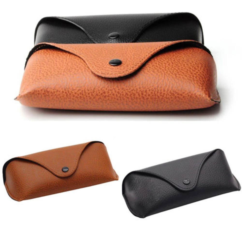 Portable Unisex Faux Leather Eye Glasses Sunglasses Holder Box Case Cover Glasses Holder Box