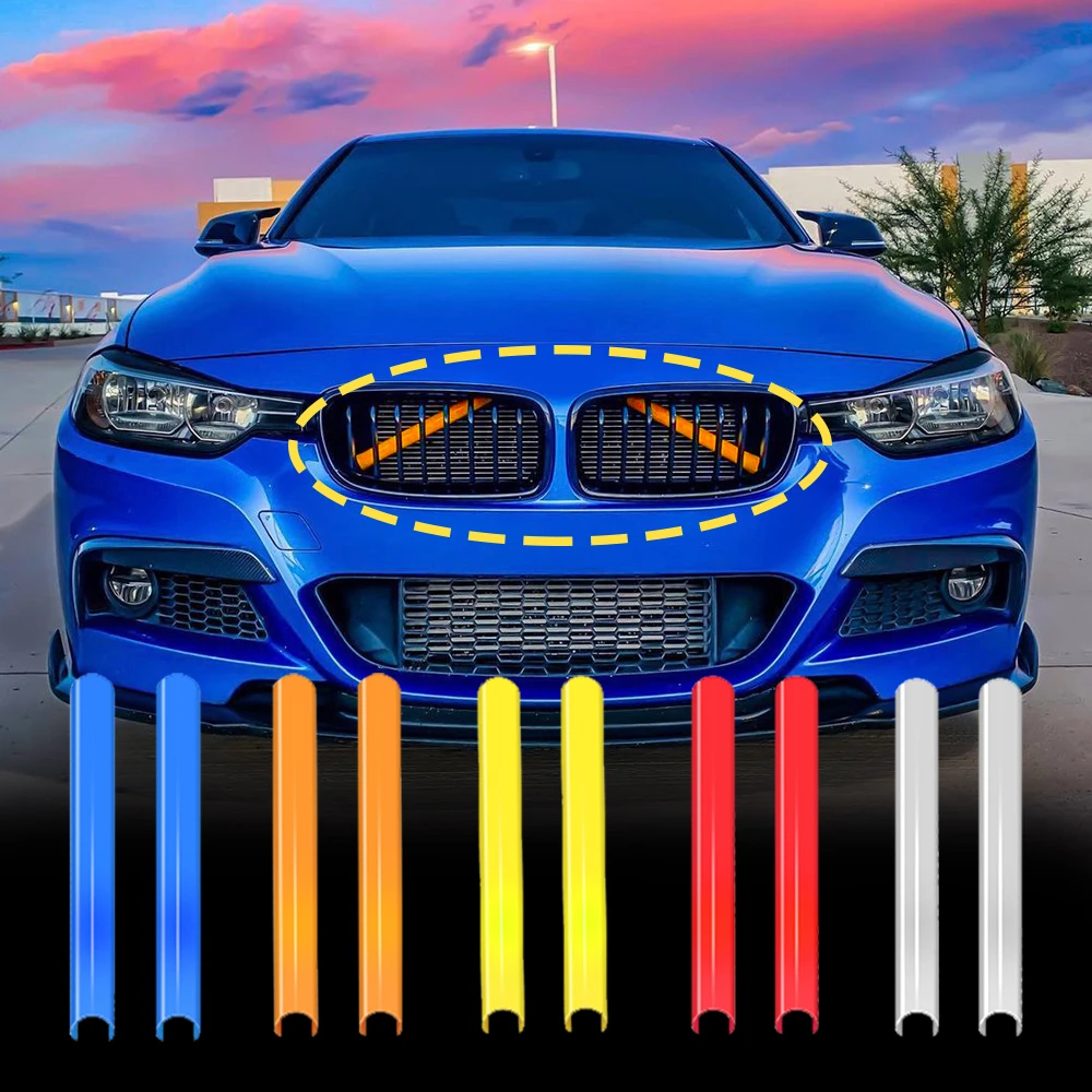 Front Grille Trim Strips Cover for BMW F30 F32 F10 F11 F01 F02 F20 3 5 7 Series Car Sport Styling Decoration Accessories Sticker