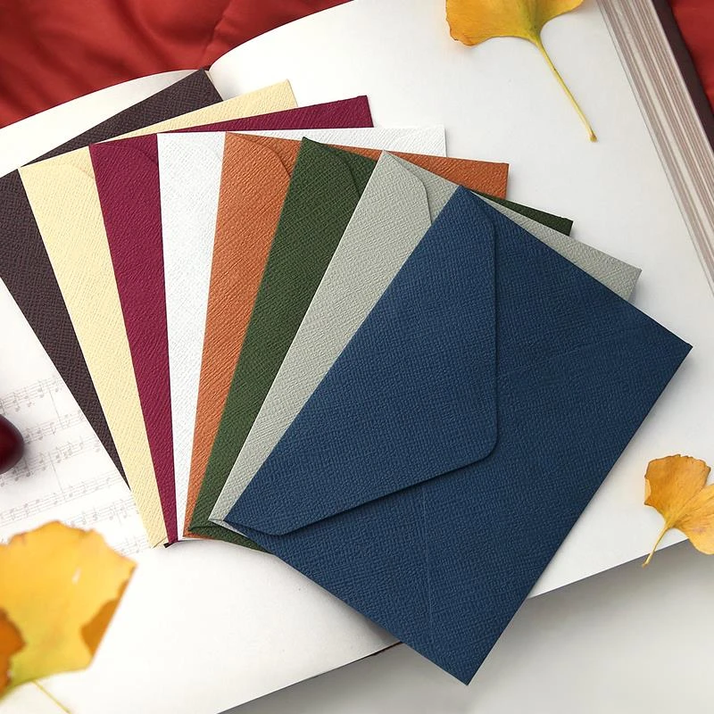 New 20pcs/pack C6 Retro Hemp Texture Western Envelopes for Wedding Party Invitation Greeting Cards Gift Envelopes Customized