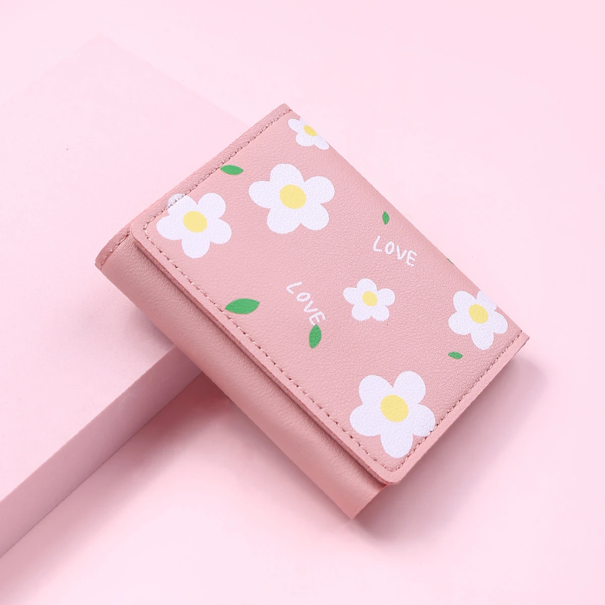 Women Cute Flower Wallet Small Hasp Girl Wallet Brand Designed Pu Leather Women Coin Purse Female Card Holder Wallet