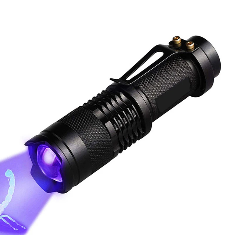 Dropshipping Led UV 395NM Flashlight Torch Light Ultra Violet Light Purple light UV Lamp AA Battery For Marker Checker Detection