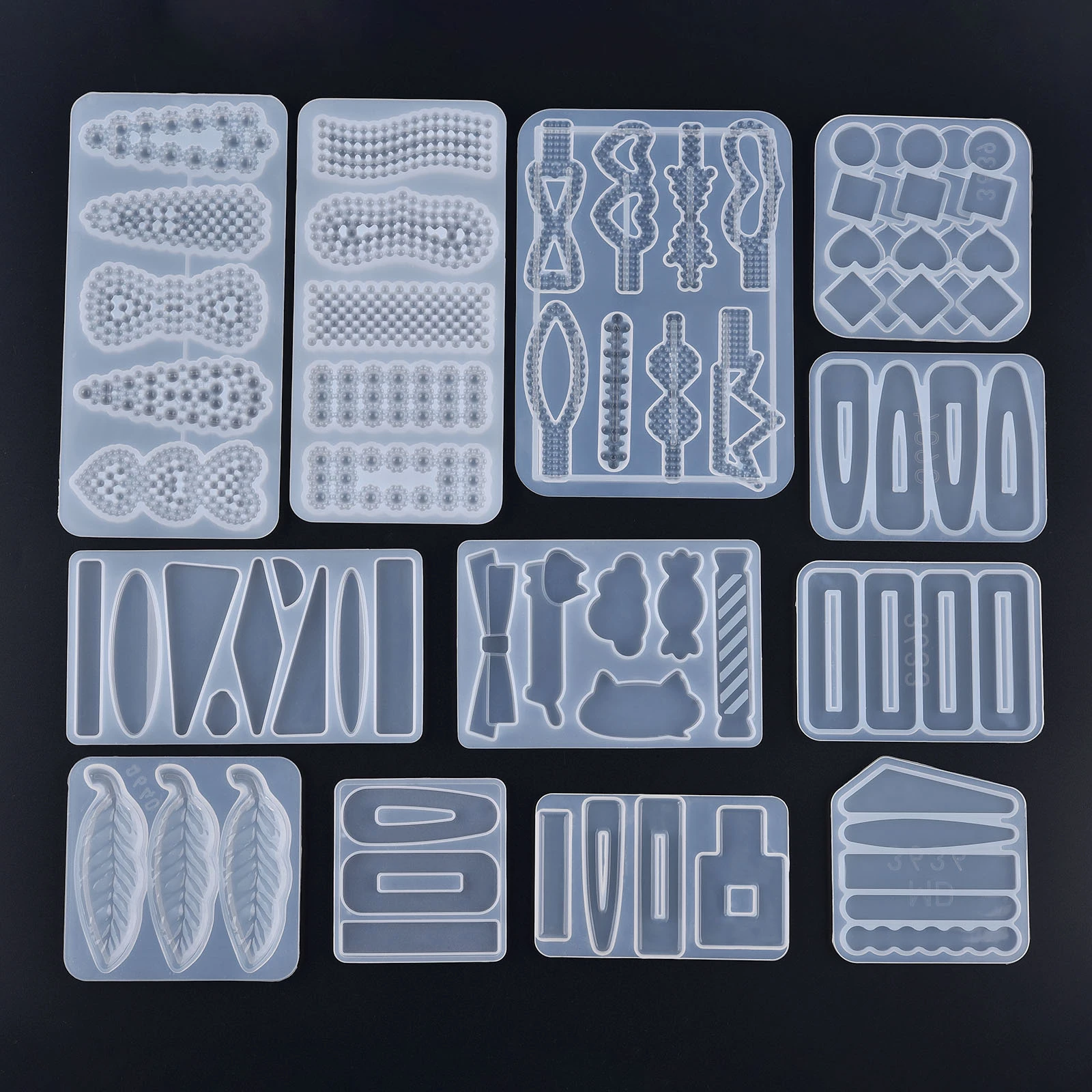 Silicone Mold For DIY Hair Clip Crystal Epoxy Resin Mold Homemade Casting Mould Personality Jewelry Tools