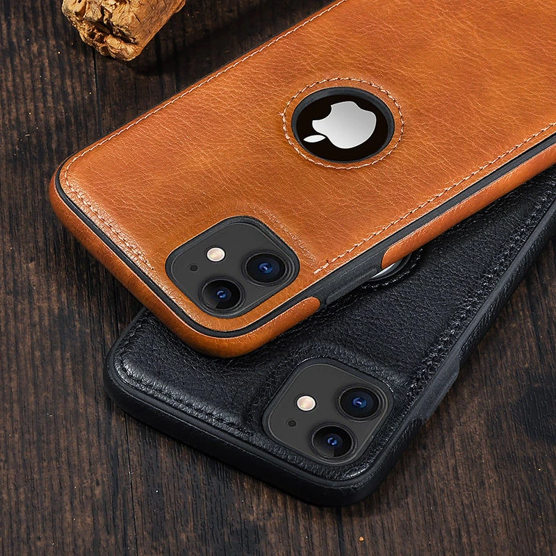 Vintage Slim PU Leather Stitching Phone Case For iphone 11 12 13Pro Max XR X XS Max 7 8 Plus Ultra Thin Business Soft Back Cover