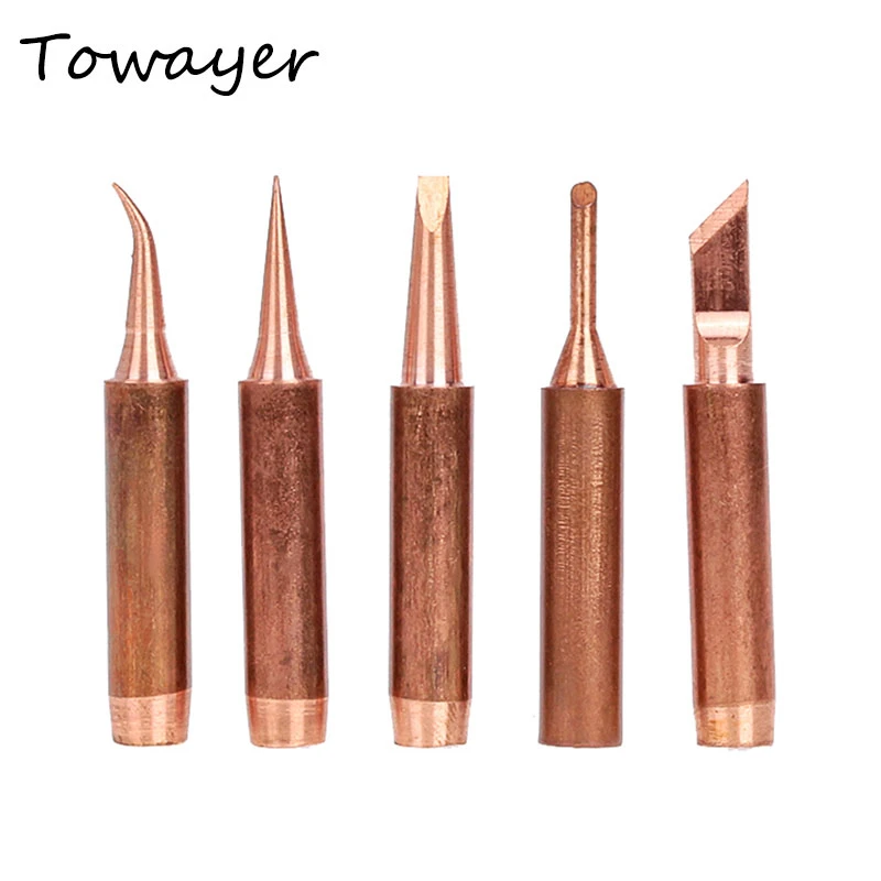 5pcs/lot 900M-T Pure Copper Soldering Iron Tip Hand tools Lead-free Solder Tips Welding Head BGA Soldering Tools Branding Iron