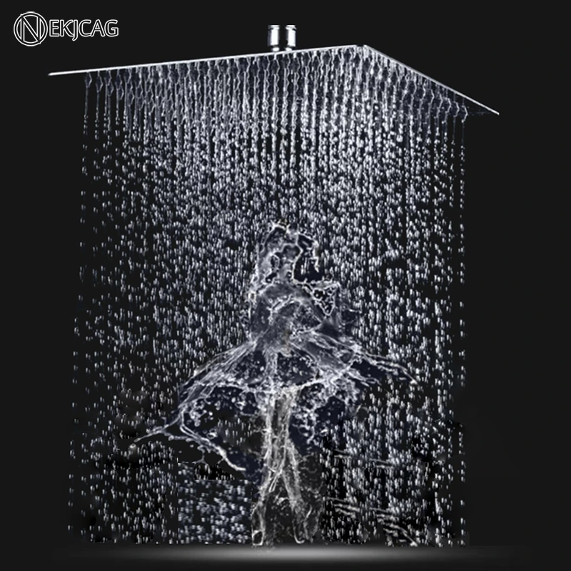 Multiple Sizes Options Retail Polished Chrome Finish Bathroom Square Rain Shower Head Ceiling  Wall Top Sprayer