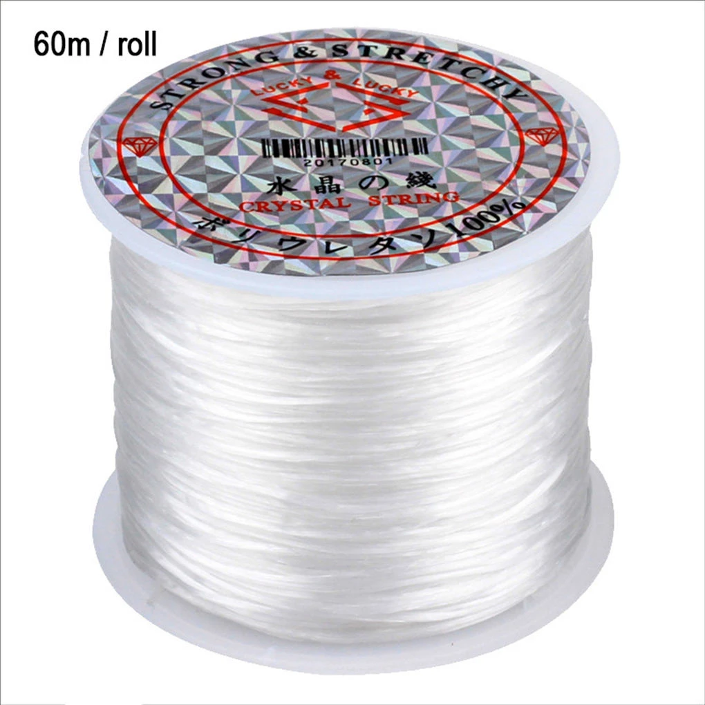 1Roll Transparent Elastic Crystal Line Beading Cord String 60M Wire Thread For Jewelry Making DIY Necklace Bracelet Accessories